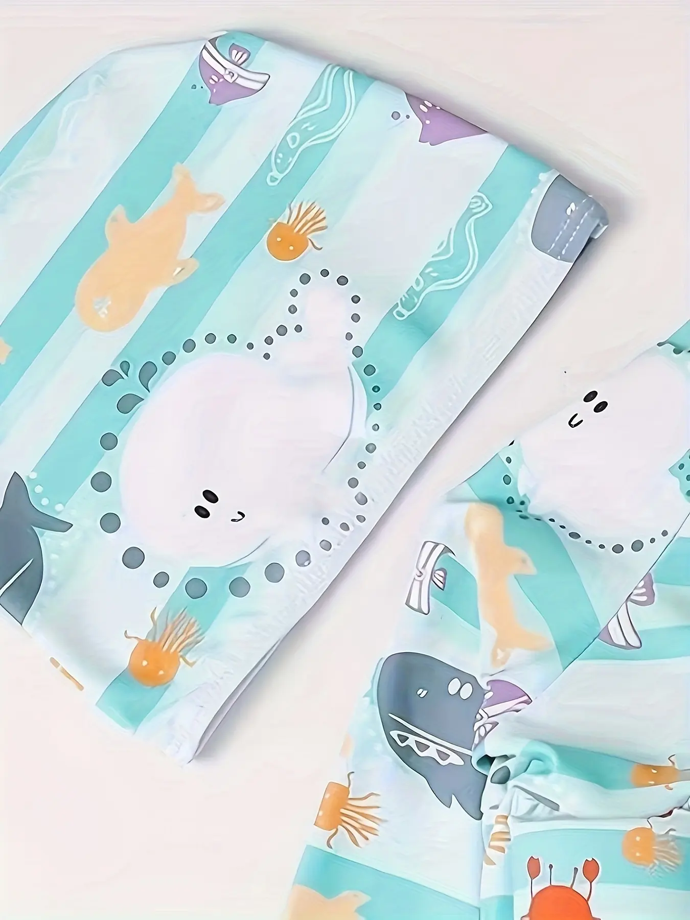 Children's One-piece Swimsuit Buoyancy Swimsuit Detachable Buoyancy Rod Sky Blue Cartoon Swimsuit
