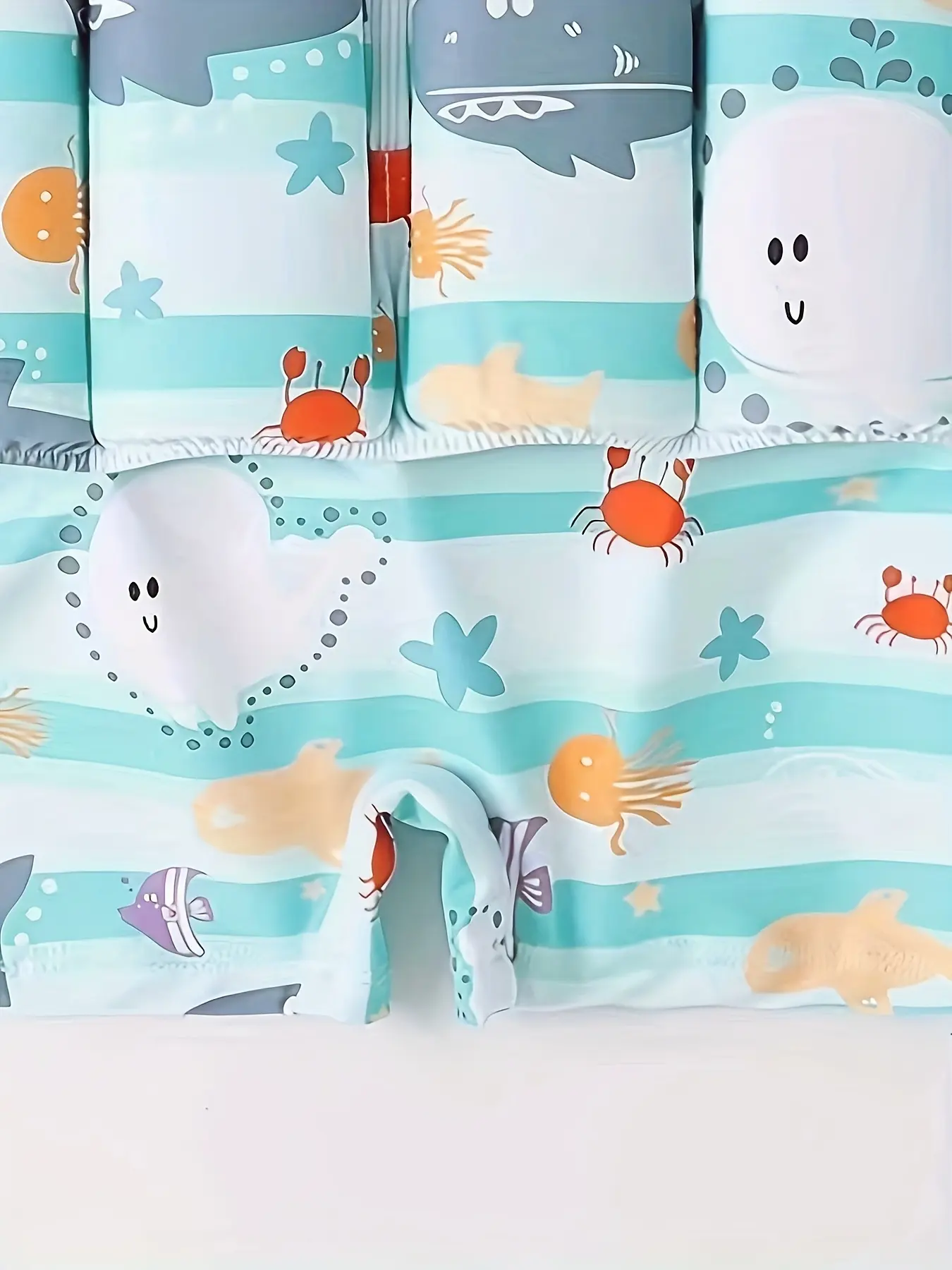 Children's One-piece Swimsuit Buoyancy Swimsuit Detachable Buoyancy Rod Sky Blue Cartoon Swimsuit