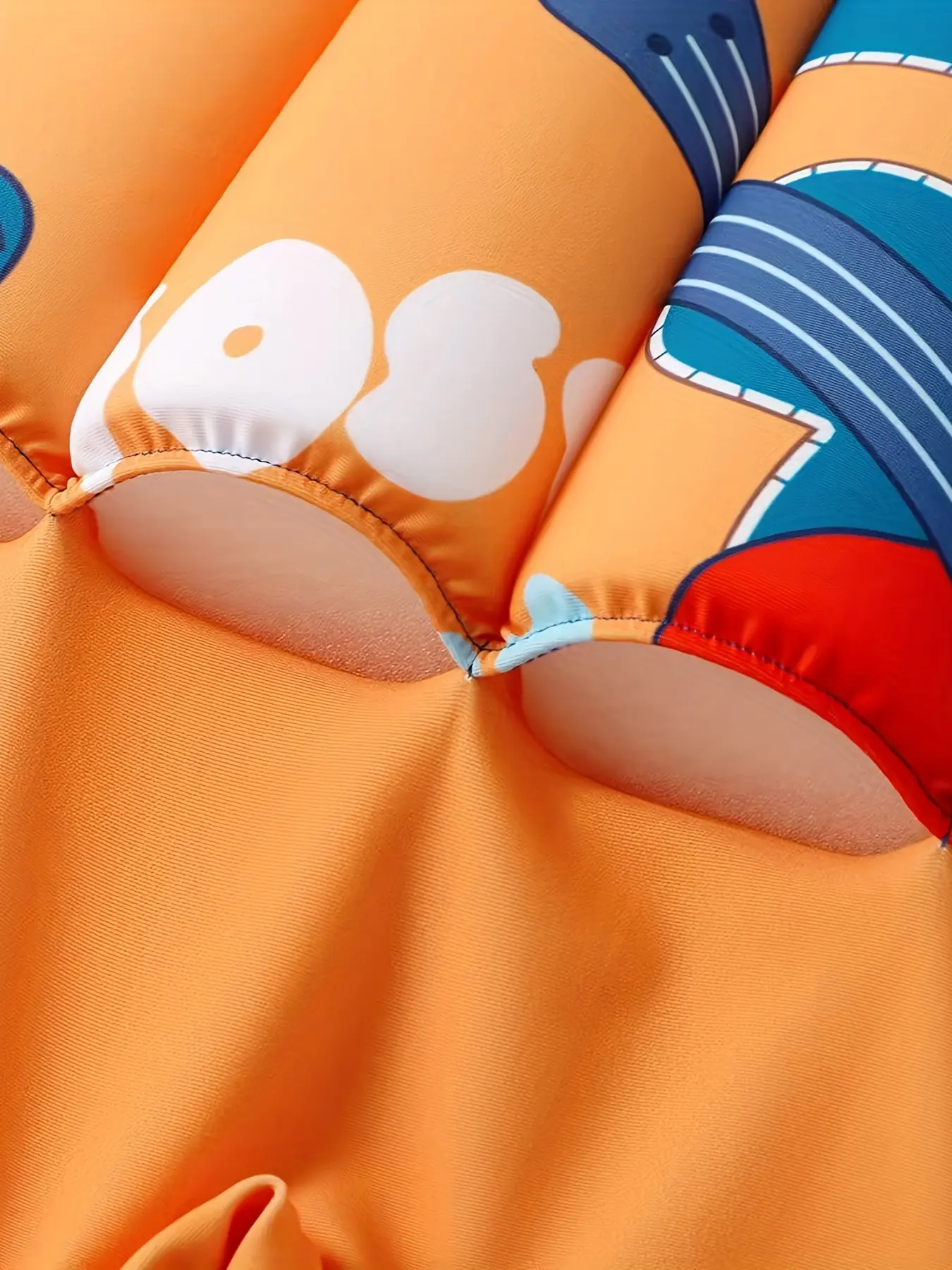 Boys' Short Sleeved Buoyancy Swimsuit One-piece Swimsuit with Detachable Buoyancy bar and Back Zipper Swimsuit