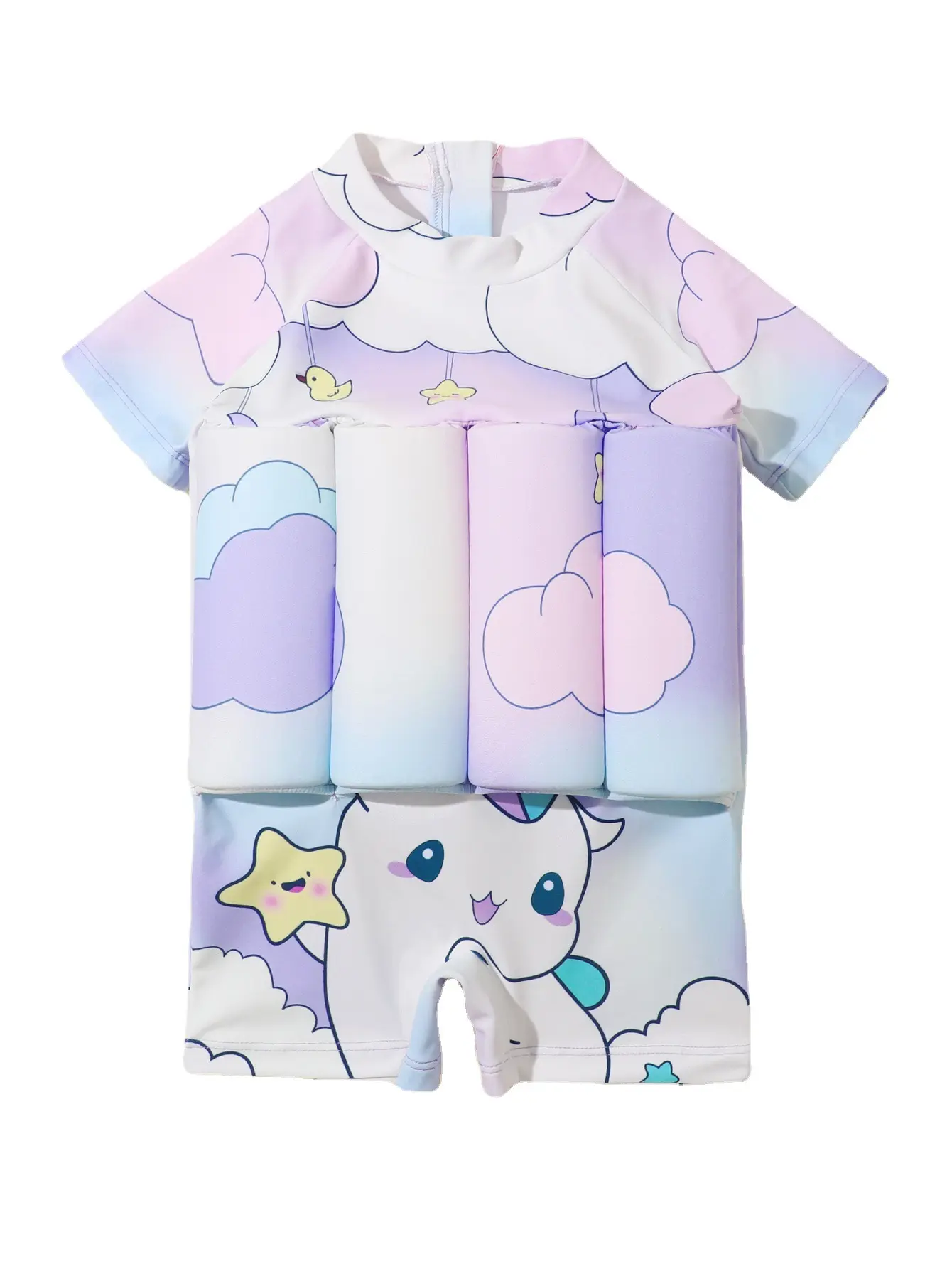Girls' Children's 2 Piece Set Buoyancy Swimsuit for Infants Swimming Clothes Chiffon Cut-out Drop Shipping
