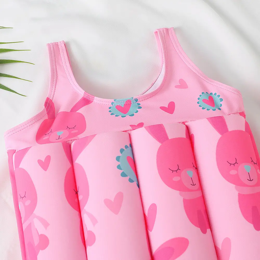 Girls Children's Infant Toddler Buoyancy Swimsuit 2 Piece Set Chiffon Material Wholesale