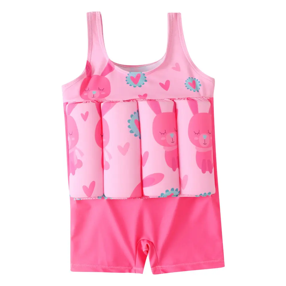 Girls Children's Infant Toddler Buoyancy Swimsuit 2 Piece Set Chiffon Material Wholesale