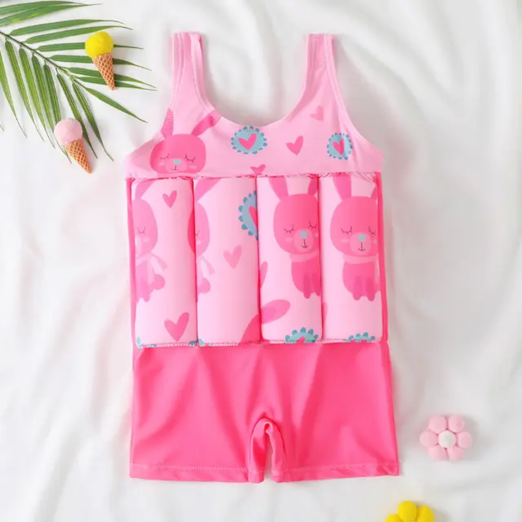 Girls Children's Infant Toddler Buoyancy Swimsuit 2 Piece Set Chiffon Material Wholesale