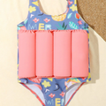 Girls 2 Piece Set Chiffon Cut-out Buoyancy Swimsuit for Infant Toddler Swimming Baby Swimwear Dropshipping Children's Style