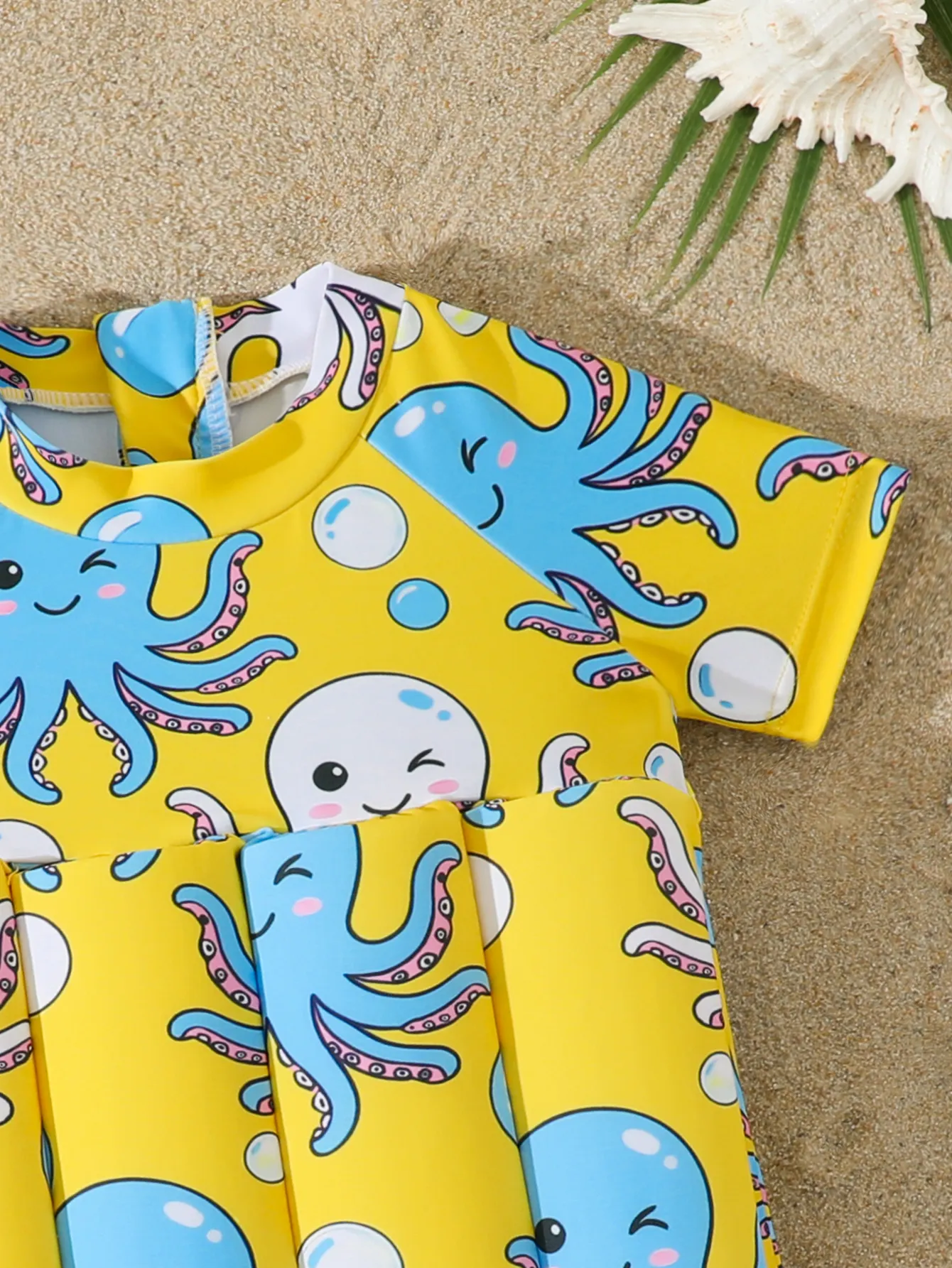 Children Removable Float Panels Swimsuit Sun Protection One Piece Swimwear for Toddler Learn Swimming