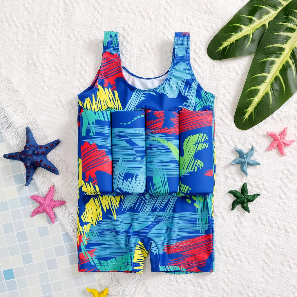 New Cross-Border Children's Buoyancy Swimsuit Boys One-Piece Toddler Cute Swimming Gear