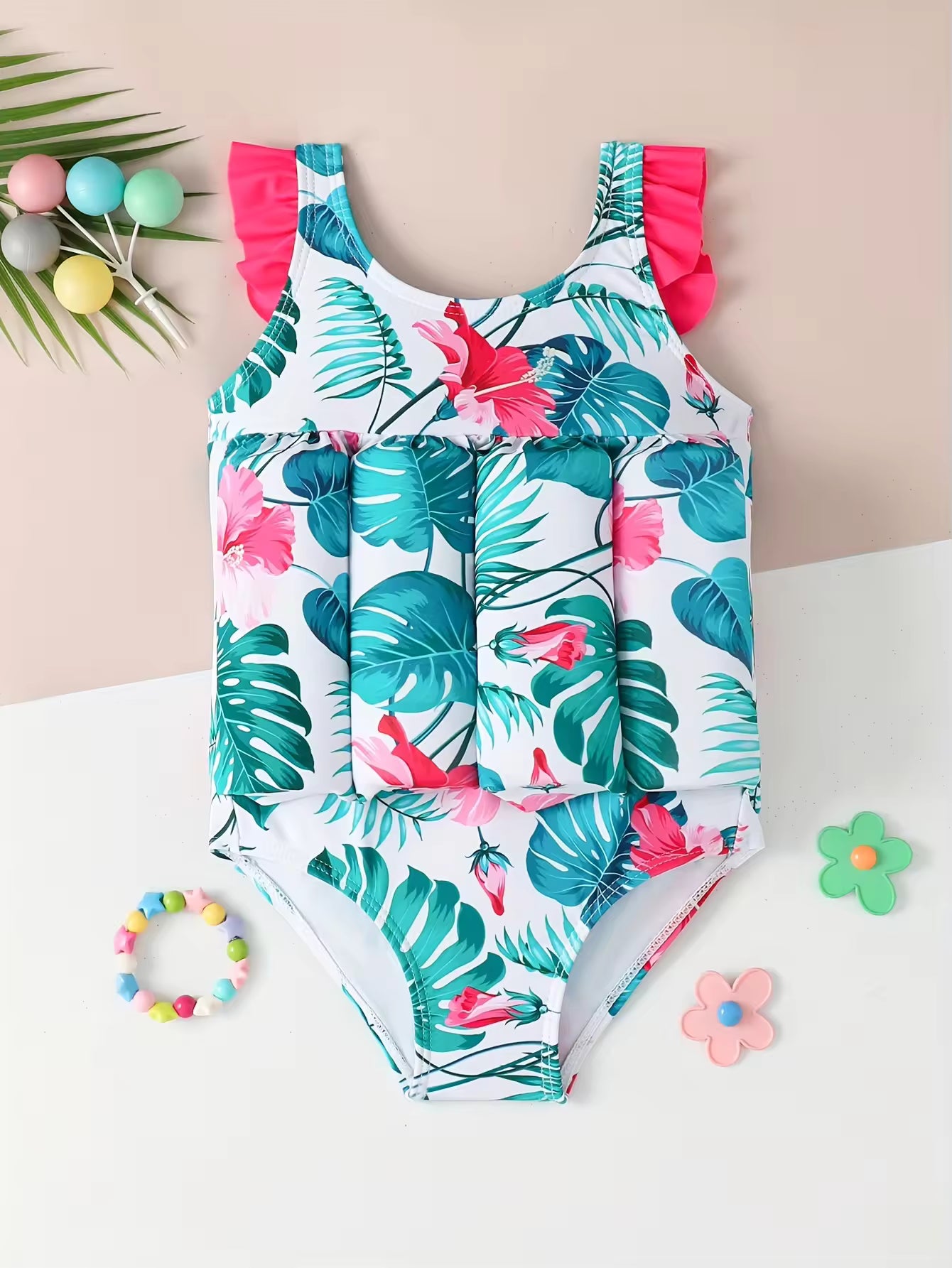 Children's Buoyancy Swimsuit, Girls' Baby Jumpsuit, Quick Drying Belt, Floating, Children's Learning Swimming Equipment