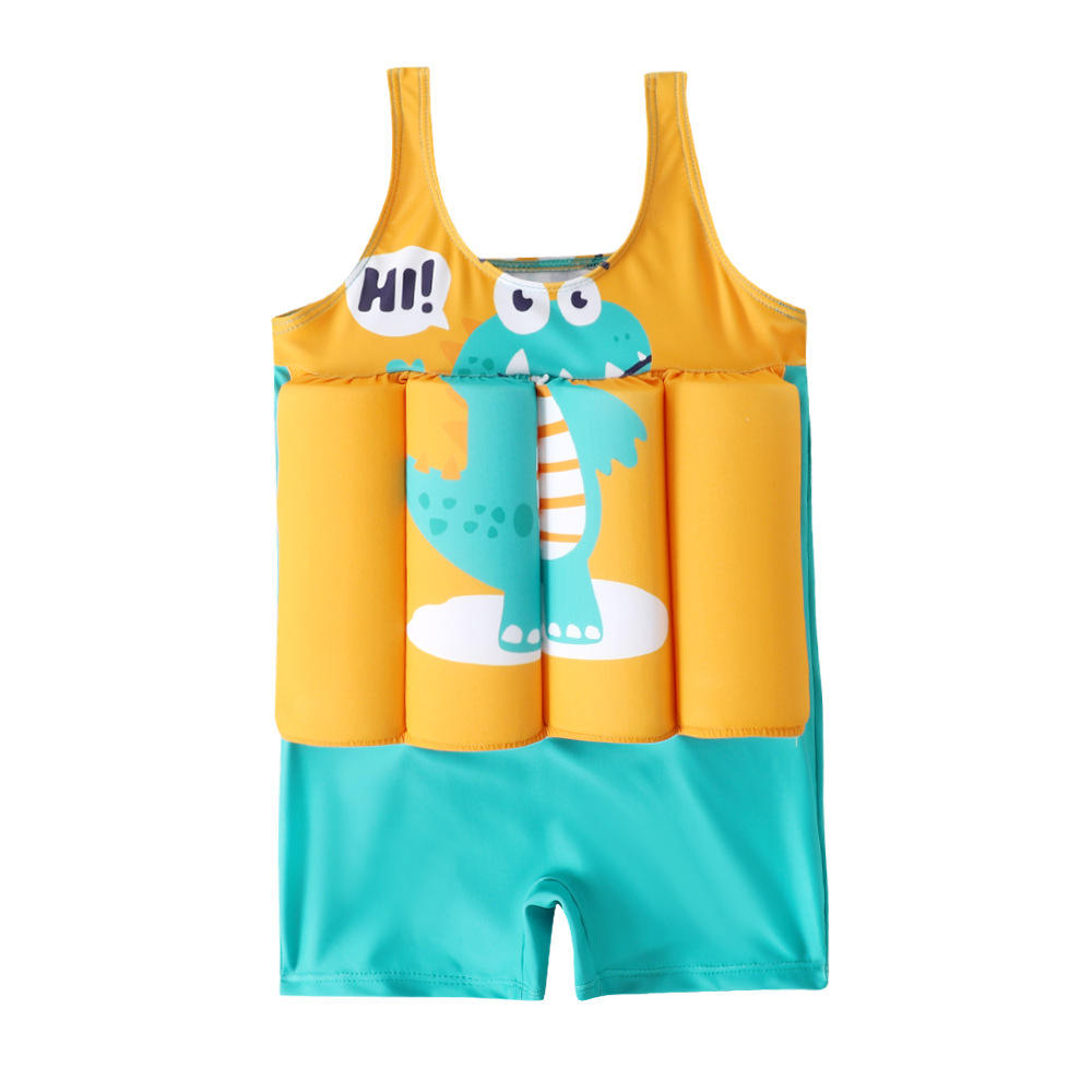 Kids Dinosaur Float Swimwear Suit | Cartoon Printed Baby Swimming Costume with Built-in Floats | Toddler Pool & Beach Wear