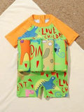Children Removable Float Panels Swimsuit Sun Protection One Piece Swimwear for Toddler Learn Swimming